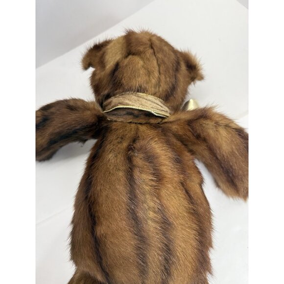 Vintage Handmade Genuine Fur 21” Teddy Bear Jointed Artist Made Brown Jointed - Picture 9 of 10